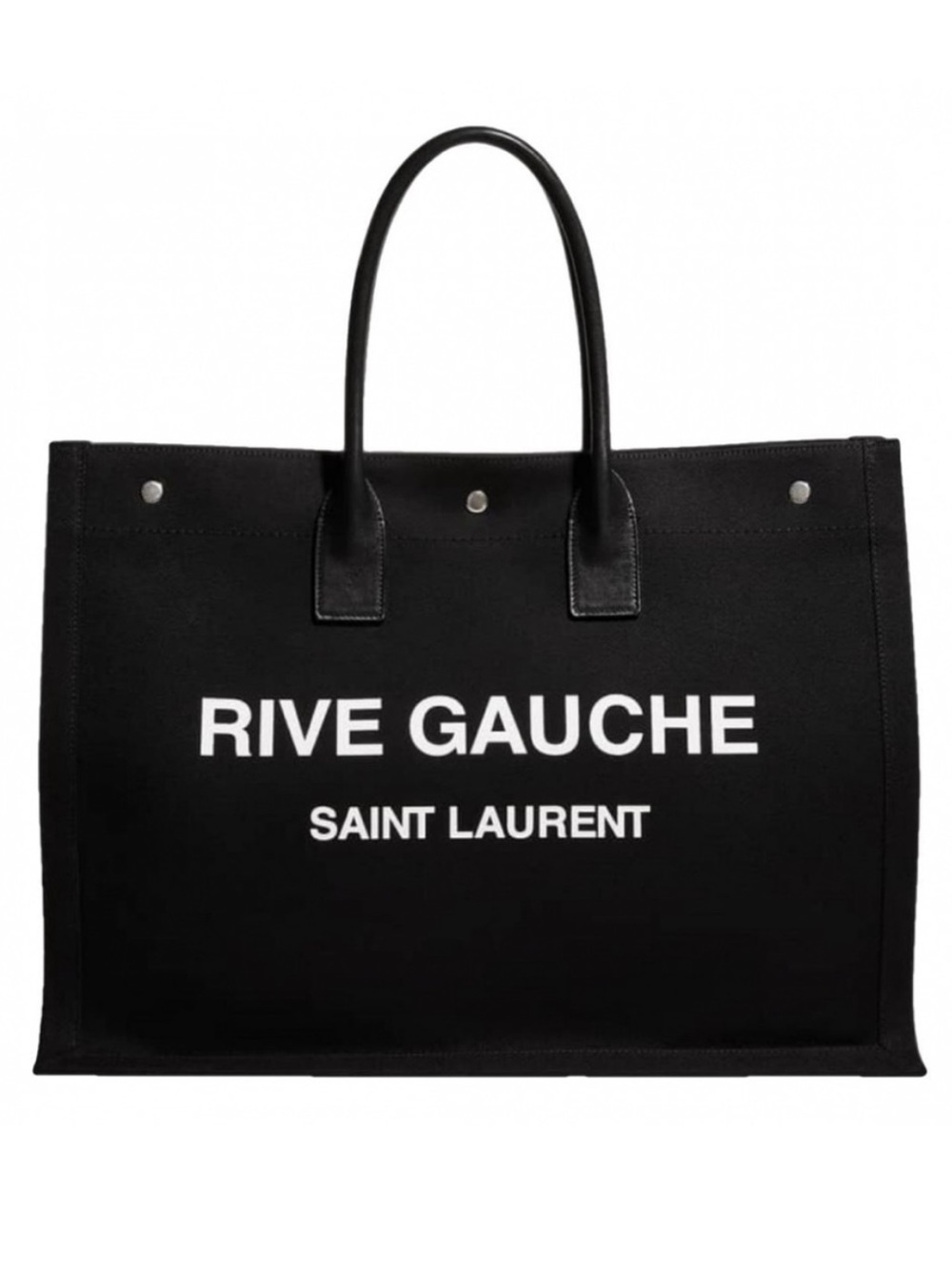 SAINT LAURENT Rive Gauche logo printed canvas tote